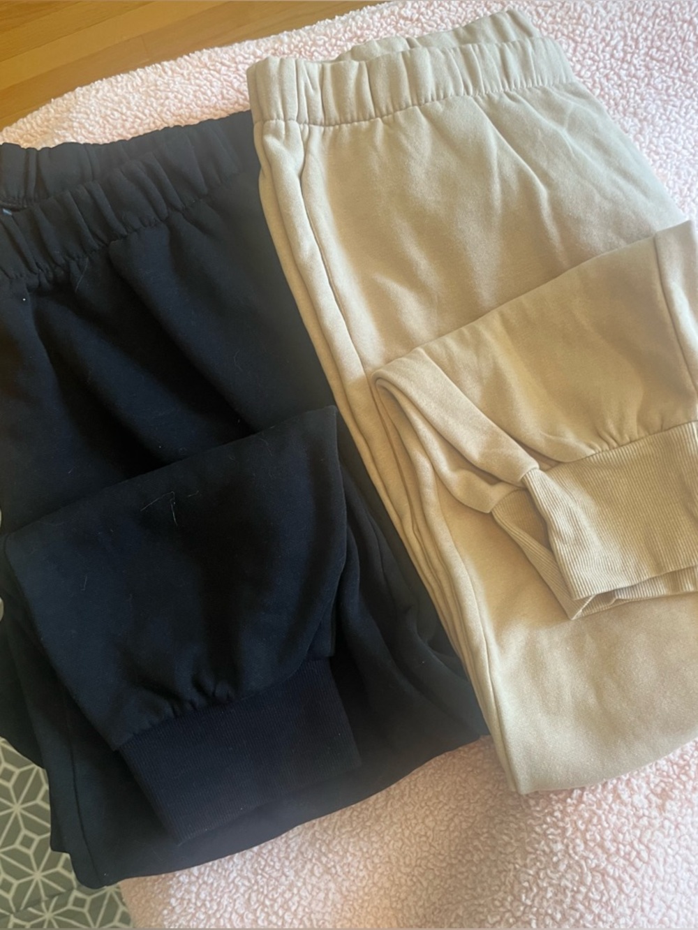 BUNDLE- Classic Cotton Blend Jogger Sweatpants in Black and Tan